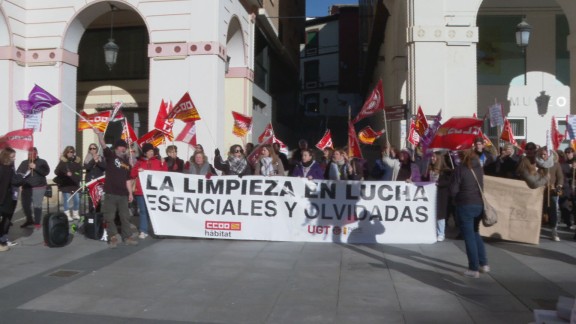 Las trabajadoras de la limpieza de Huesca suspenden la huelga tras alcanzar un preacuerdo