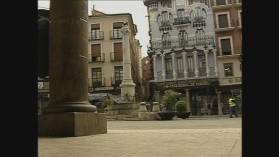 Obras en la plaza del Torico en Teruel