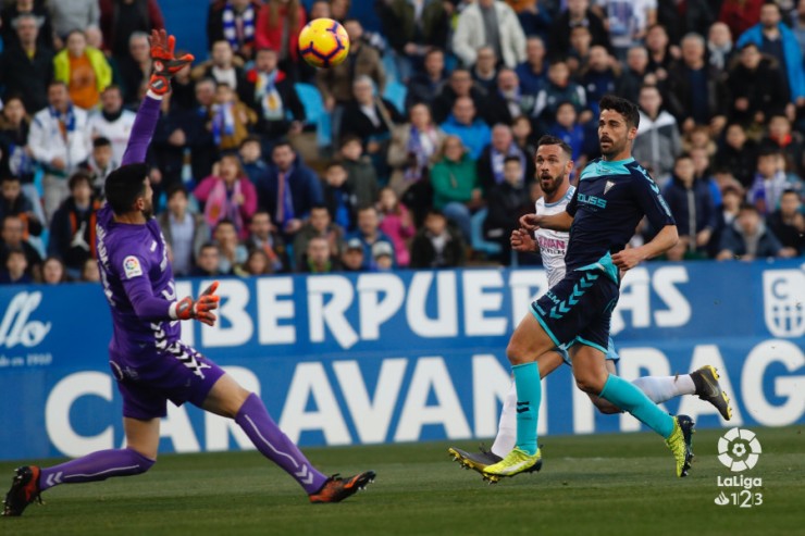 Álvaro falla una ocasión contra el Albacete. Fuente: La Liga.