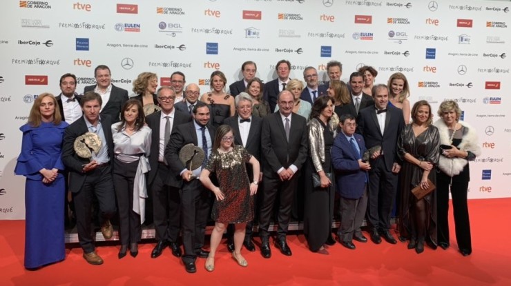 Imagen de familia de los galardonados en los premios Forqué de enero de 2019.