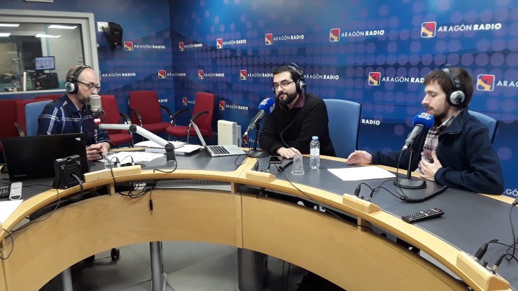 Sergio Martínez e Iván Zapater con Paco Doblas.