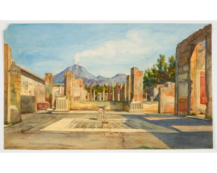Vista de Pompeya con el Vesubio al fondo, de Bernardino Montañés
