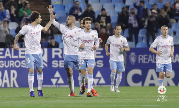 El Zaragoza golea al Nàstic en la primera parte. Fuente: La Liga.