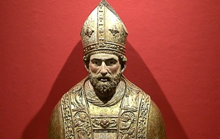 Imagen del busto de san Indalecio que está en el palacio de Sástago de Zaragoza.