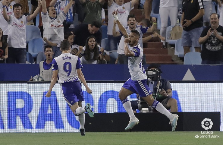 Suárez ha marcado el primer gol de la temporada. Fuente: Real Zaragoza.