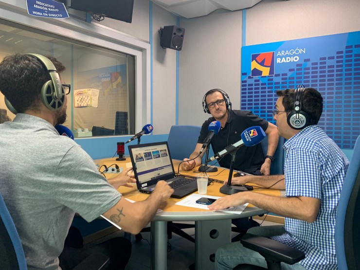 Pep Cargol durante la entrevista en Aragón Radio con Álex García y Juan Pelegrín.