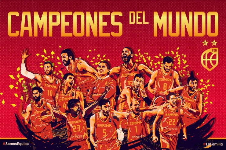 España logra por segunda vez ser campeona del mundo. Fuente: FEB.