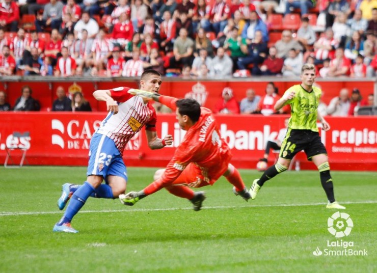 Una imagen de la derrota del domingo ante el Sporting de Gijón.
