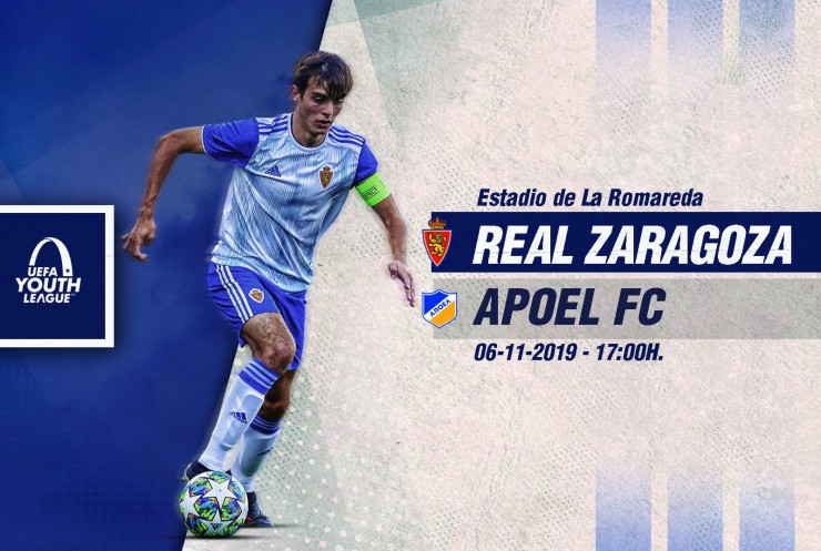 Cartel promocional del encuentro que disputan esta tarde Real Zaragoza y APOEL de la UEFA Youth League.