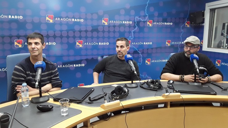 Malo, Bernal y Tejero en los estudios de Aragón Radio