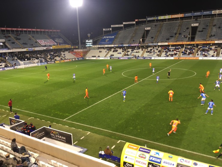 El CD Ebro durante el partido.