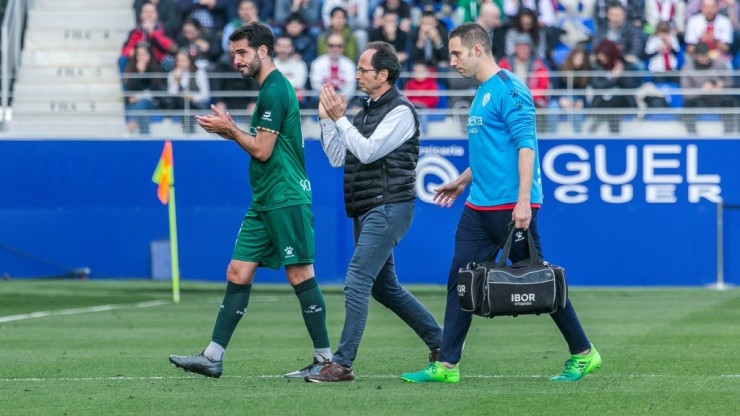 Pablo Insua sufre una leve lesión muscular. Foto: SD Huesca.