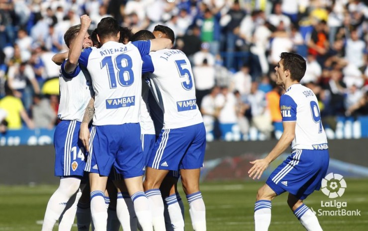 Los jugadores celebran el primer gol. Foto: La Liga.