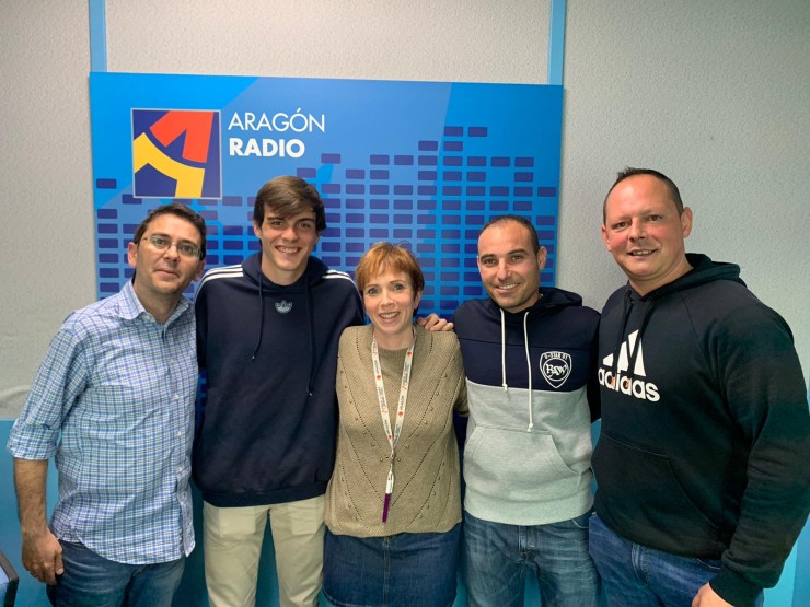 Francho Serrano, Iván Martínez y Víctor Burdalo en los estudios de Aragón Radio