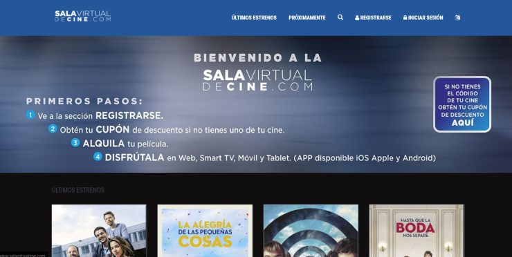 Sitio web "Sala Virtual de cine"