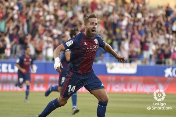 Jorge Pulido durante un partido con la SD Huesca. Foto: La Liga.