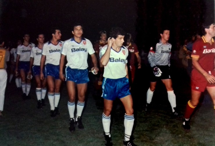 Imagen del histórico partido disputado ante la Roma en La Romareda el 17 de septiembre de 1986.