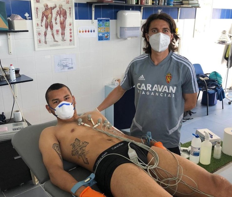 Luis Suárez durante el reconocimiento médico. Foto: Real Zaragoza.