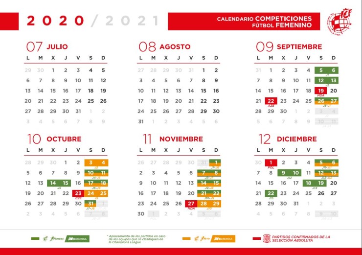 Calendario Reto Iberdrola temporada 2020/2021