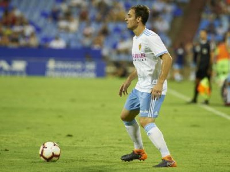 Daniel Lasure en un encuentro con el Real Zaragoza