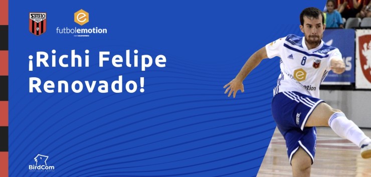 Richi Felipe renueva con el Fútbol Emotion Zaragoza. Foto: Fútbol Emotion Zaragoza.