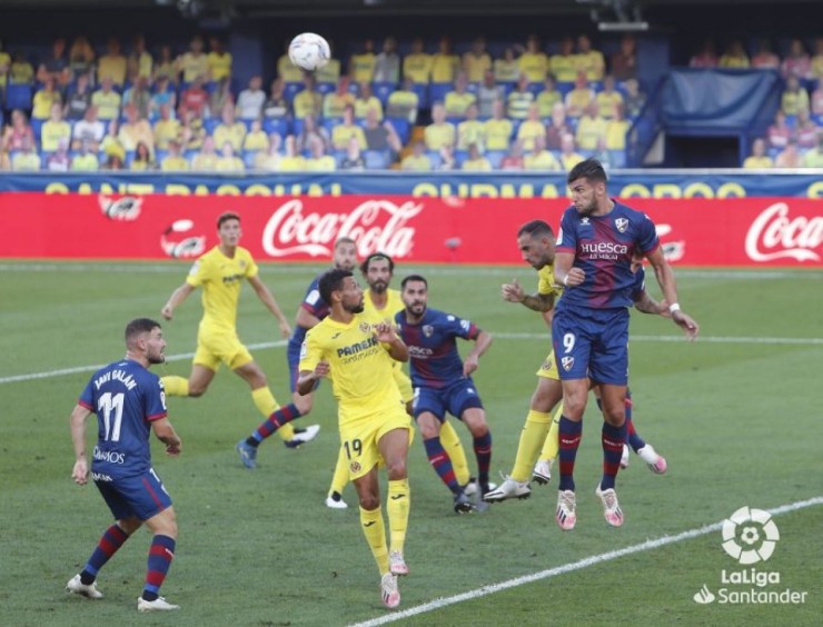 La SD Huesca durante un partido. Foto: LaLiga.