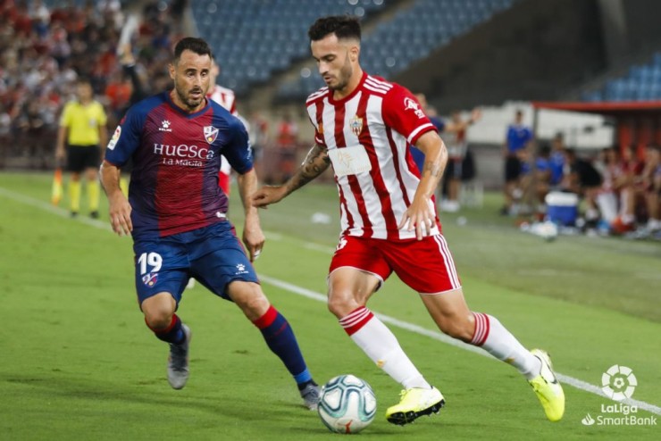 Pedro López durante un partido ante el Almería