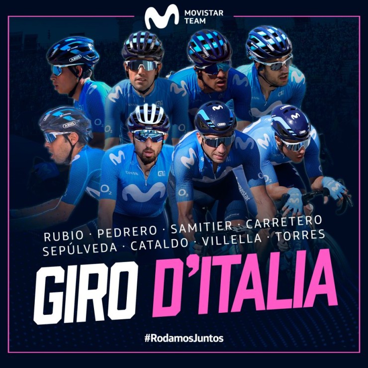 Este es el equipo con el que el Movistar Team acudirá al Giro de Italia.