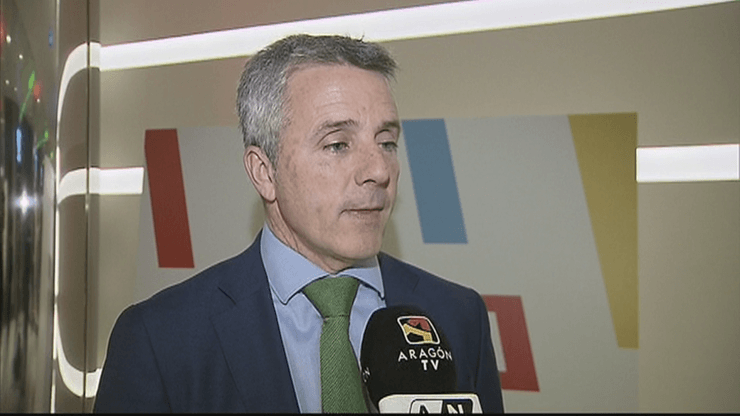 Javier de Diego durante una entrevista con Aragón TV