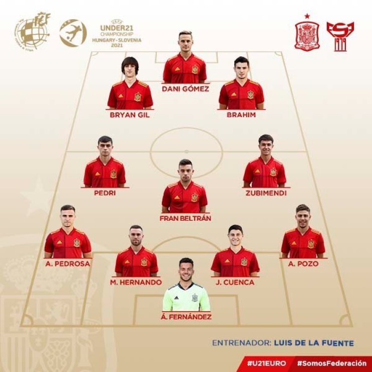 XI inicial de la Selección Española sub21
