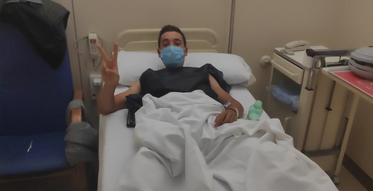 Fernando Barceló, tras la operación a la que se ha sometido este miércoles en Barcelona.