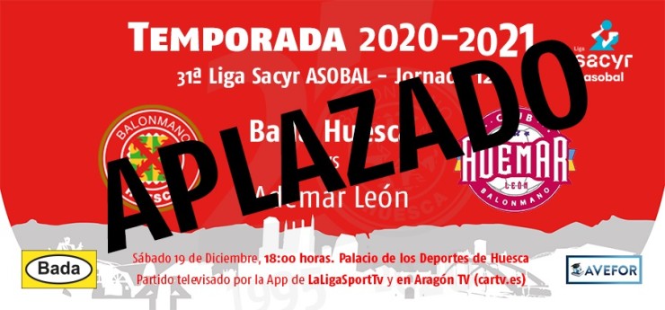 El duelo de este sábado entre Bada Huesca y el Además León ha sido aplazado.