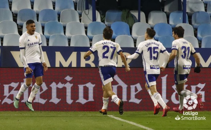 Nárvaez celebra su gol ante el CF Fuenlabrada. Imagen: LaLiga