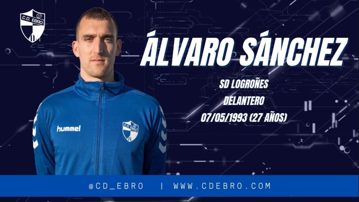 Álvaro Sánchez se incorpora al CD Ebro. Foto: CD Ebro.