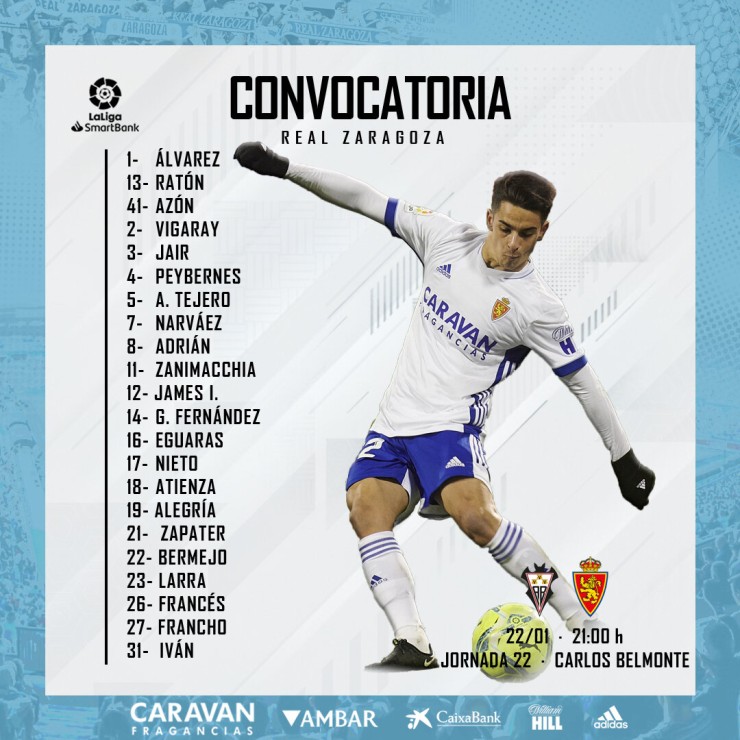 Convocatoria Albacete - Real Zaragoza