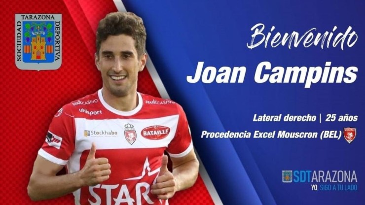 Joan Campins es nuevo jugador de la SD Tarazona.