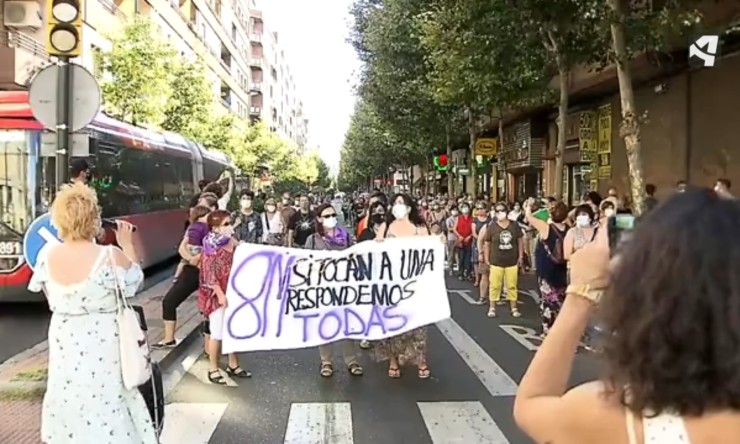 Imagen de una de las concentraciones que tuvo lugar el pasado 8 de marzo en Zaragoza