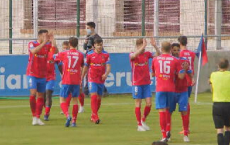 El CD Teruel durante un encuentro la temporada pasada