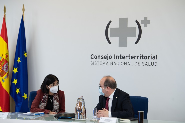 Carolina Darias y Miquel Iceta en la reunión del Consejo Interterritorial del Sistema Nacional de Salud