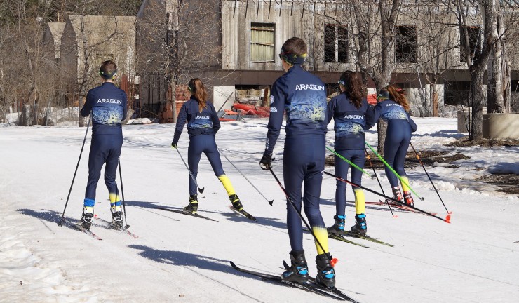 Deportistas del  Programa de Tecnificación Cualificada de Fondo (PTC) y Biathlon de la Federación Aragonesa de Deportes de Invierno.