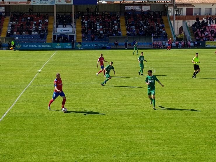 El CD Teruel durante el partido.