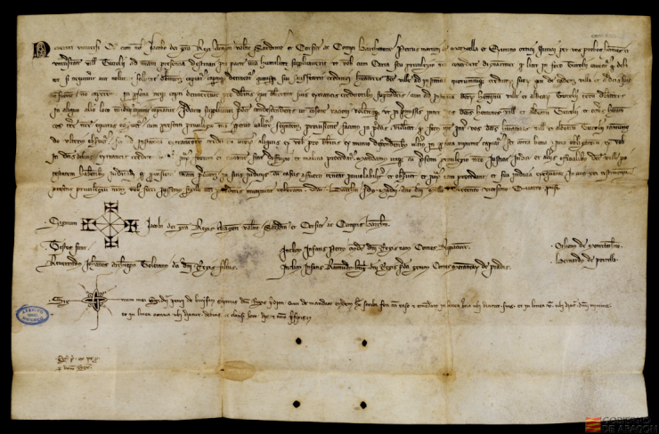 Privilegio de Jaime II para que se cumplan algunos aspectos del Fuero de Teruel (1324) (Archivo Histórico Provincial de Teruel)