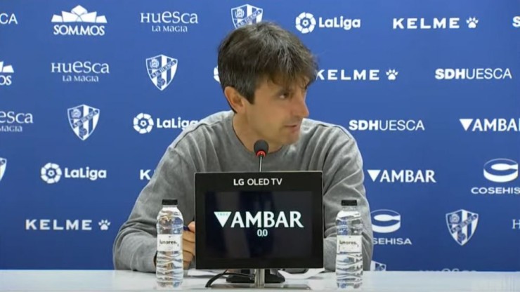 José Rojo 'Pacheta' en la rueda de prensa tras el partido de este sábado.