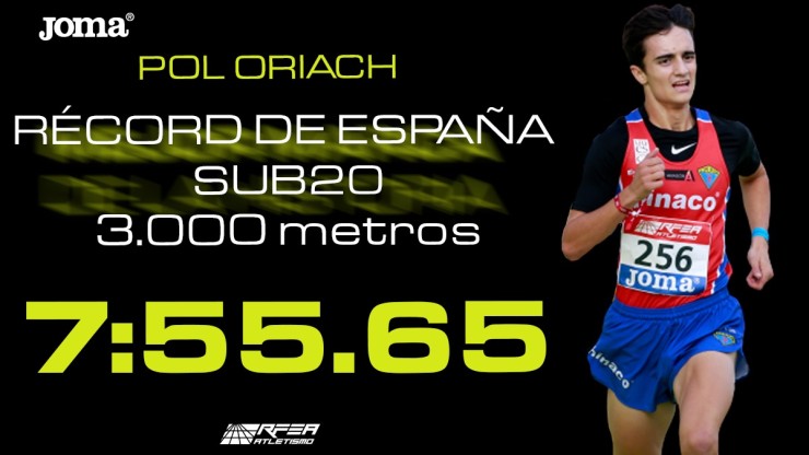 Pol Oriach ha batido el récord de España Sub-20 de los 3.000 metros.