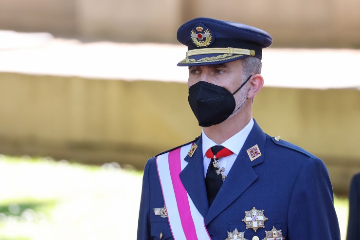 El rey Felipe durante el acto central del Día de las Fuerzas Armadas 2021, en Madrid.