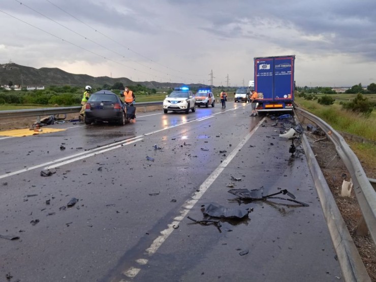 Imagen de uno de los accidentes registrados este 2021 en Aragón
