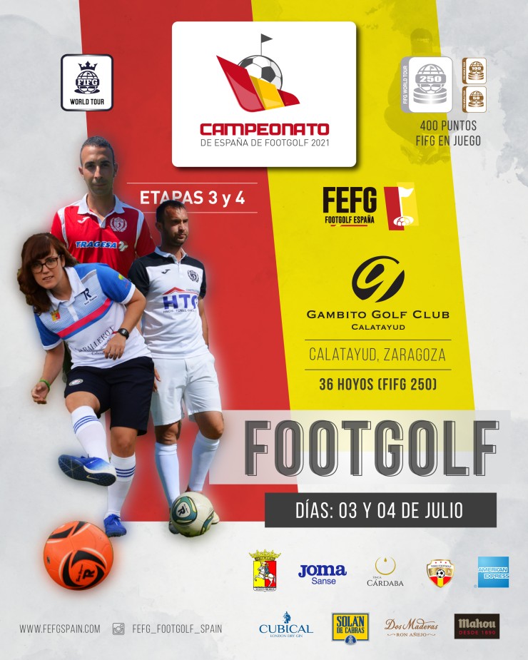 Cartel del Campeonato de España de FootGolf que este fin de semana visita Calatayud.