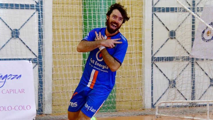 Nano Modrego celebra un gol en La Granja esta temporada. Foto: Andrea Royo López