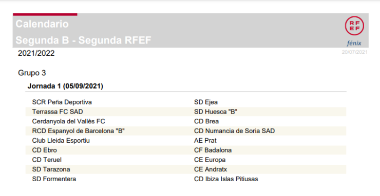 Primera jornada del grupo III de la nueva Segunda División RFEF.