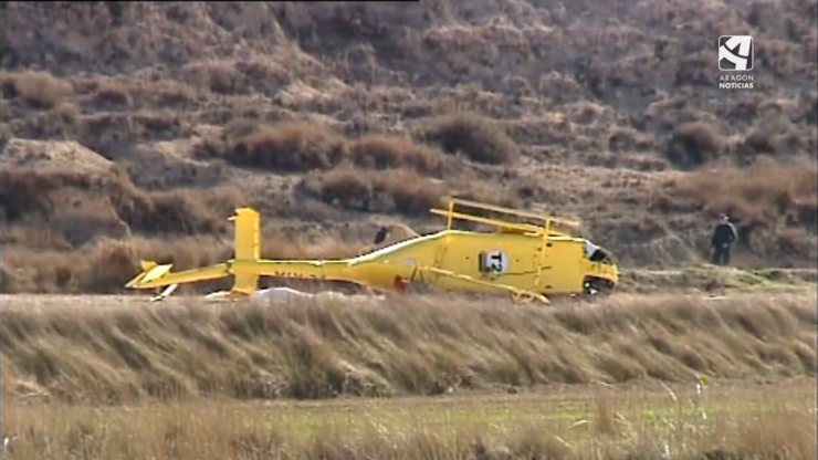 Helicóptero accidentado en que murieron seis miembros de la Brigada Helitransportada del Departamento de Medio Ambiente del Gobierno de Aragón en 2011.